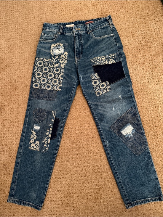 Pilcro Denim - Pilcro Patchwork Blue Denim Jeans